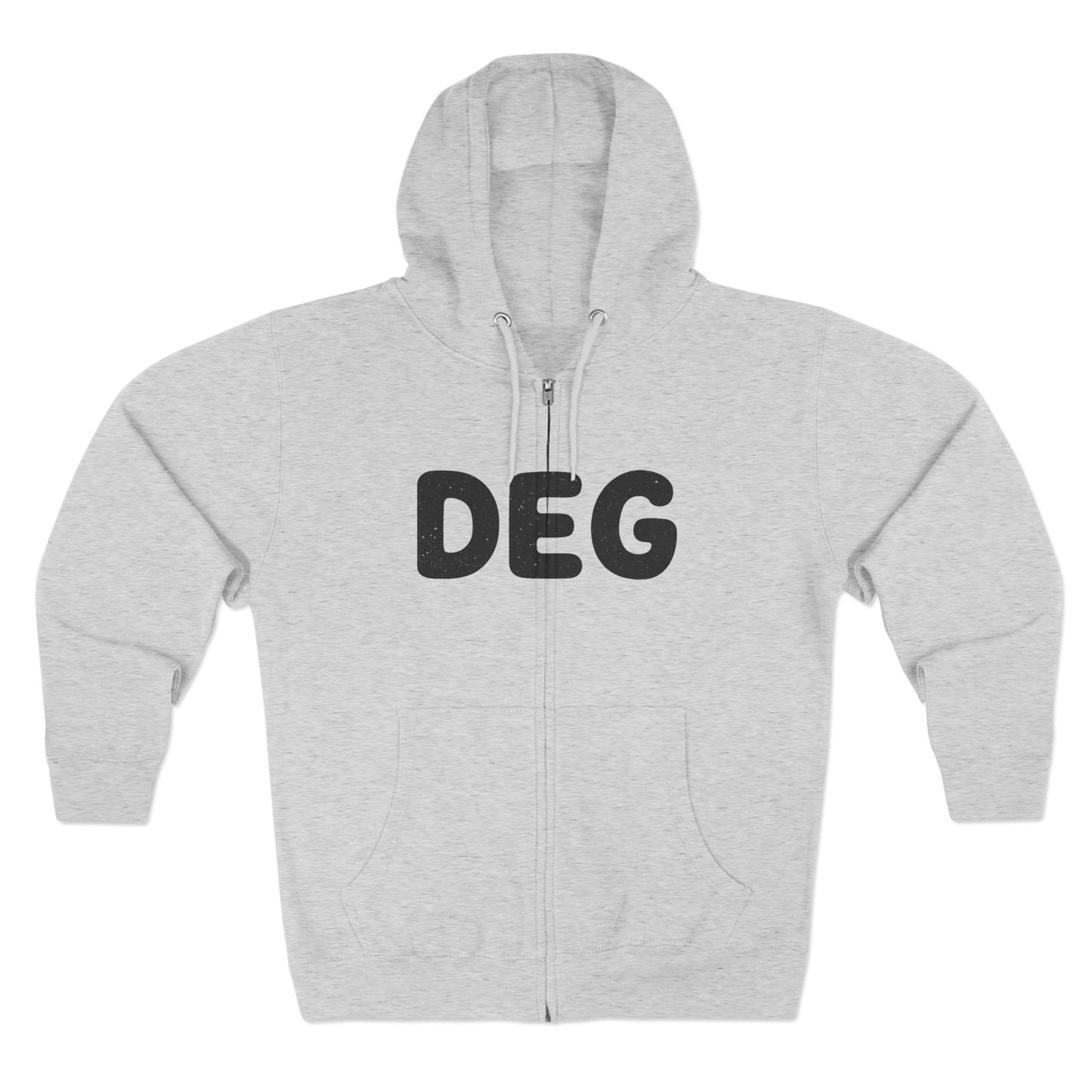 DEGジップフーディ — ミニマルモノグラム・ジップアップパーカー ユニセックス(男女兼用)