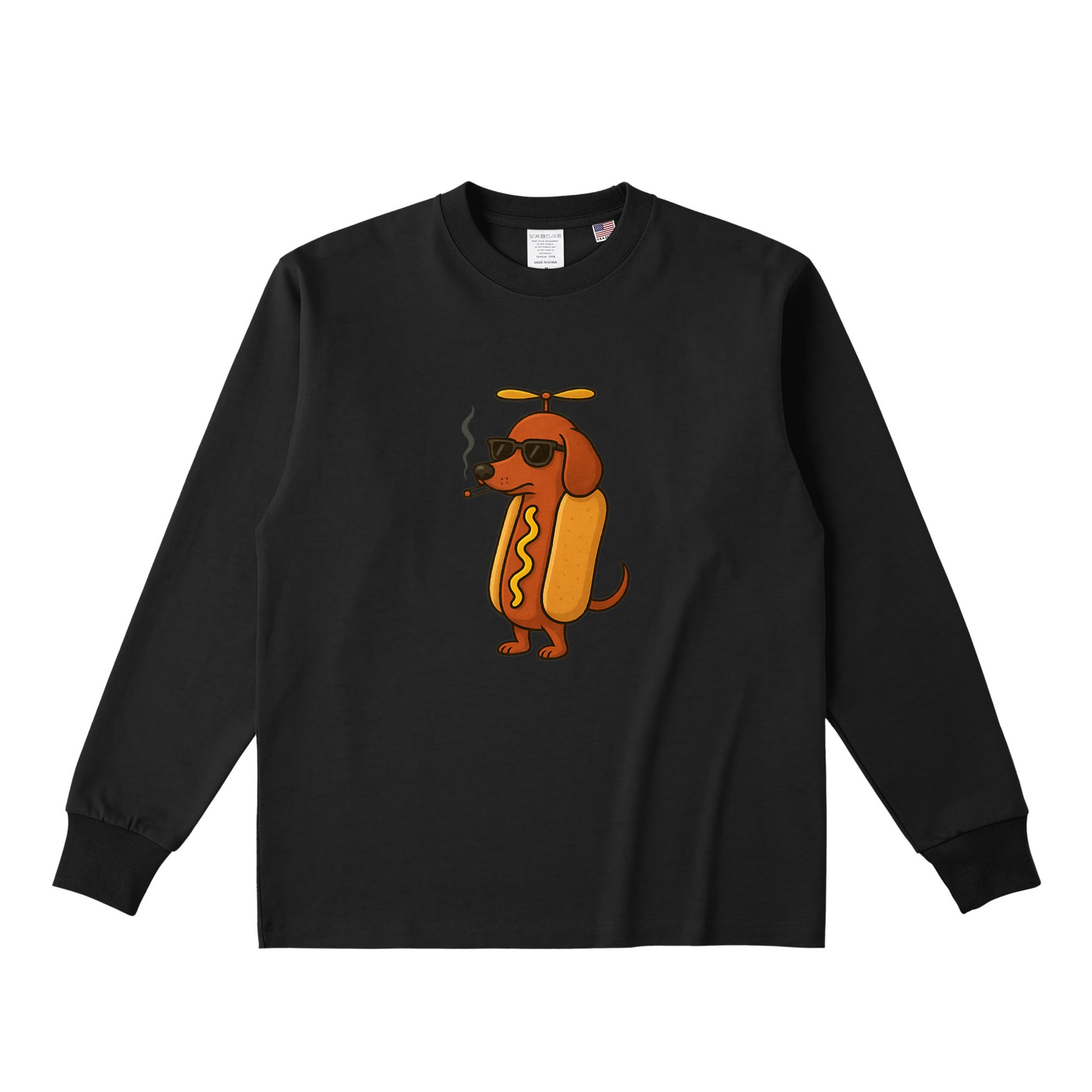 コットンロングスリーブTシャツ deep-black image