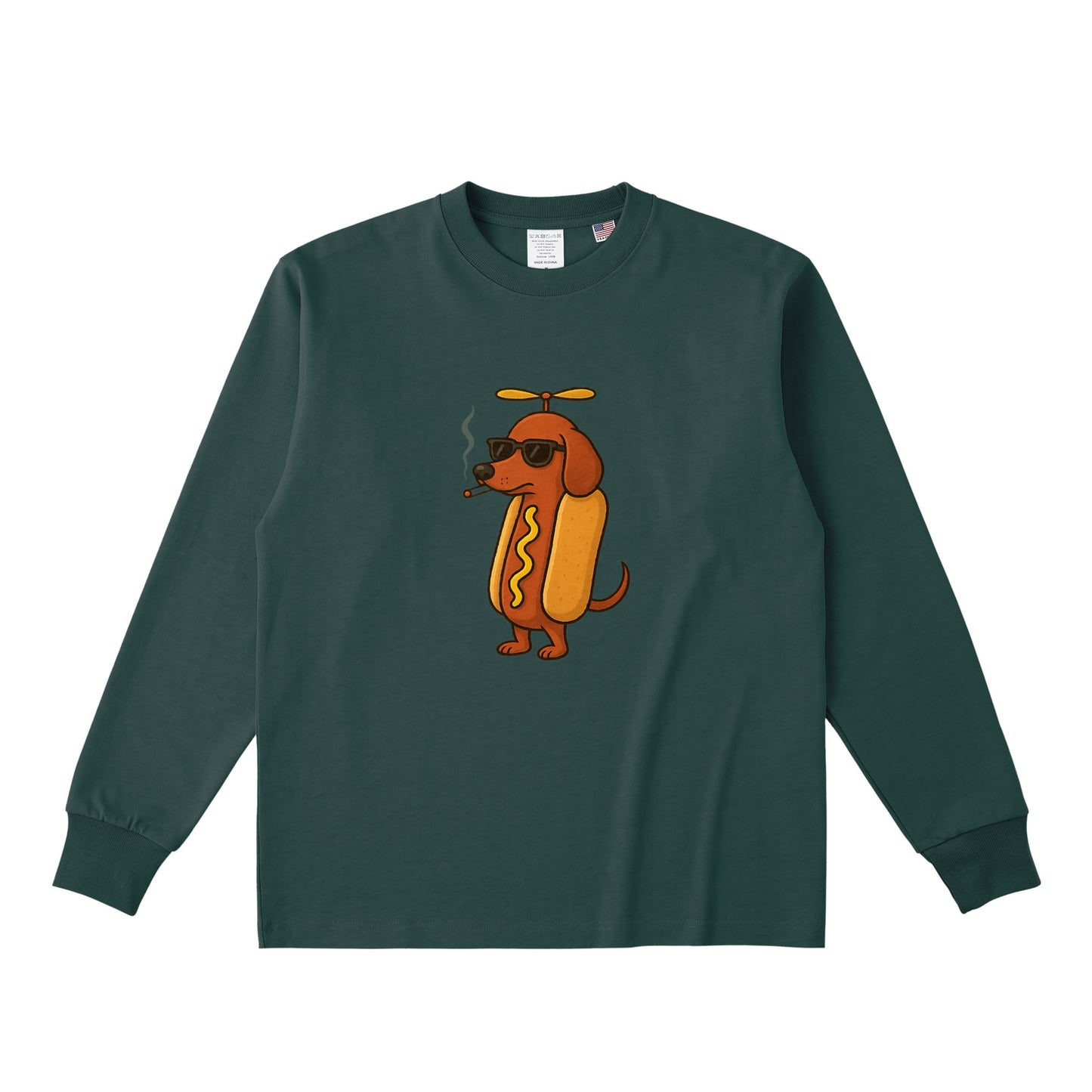 コットンロングスリーブTシャツ dark-green image