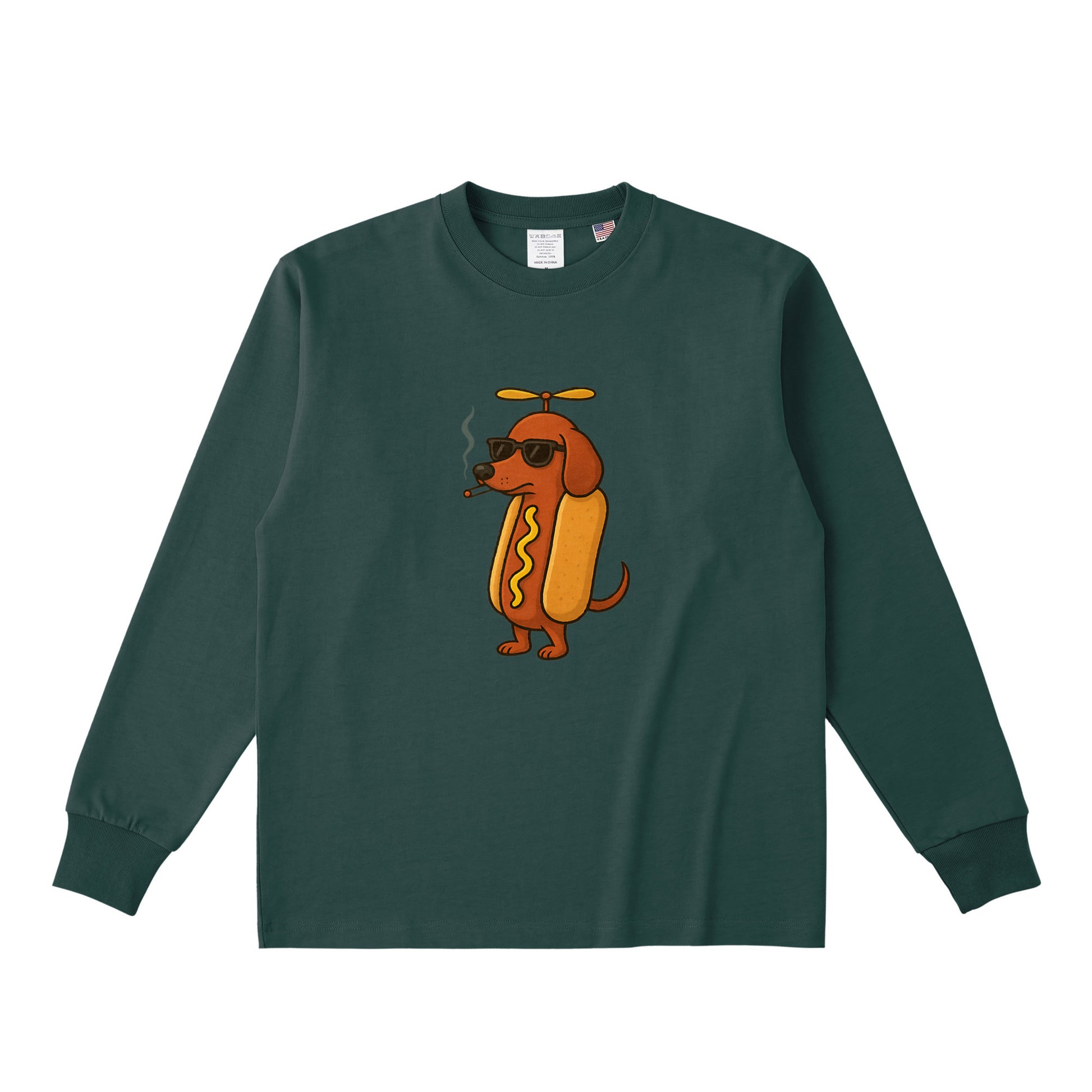 コットンロングスリーブTシャツ dark-green image