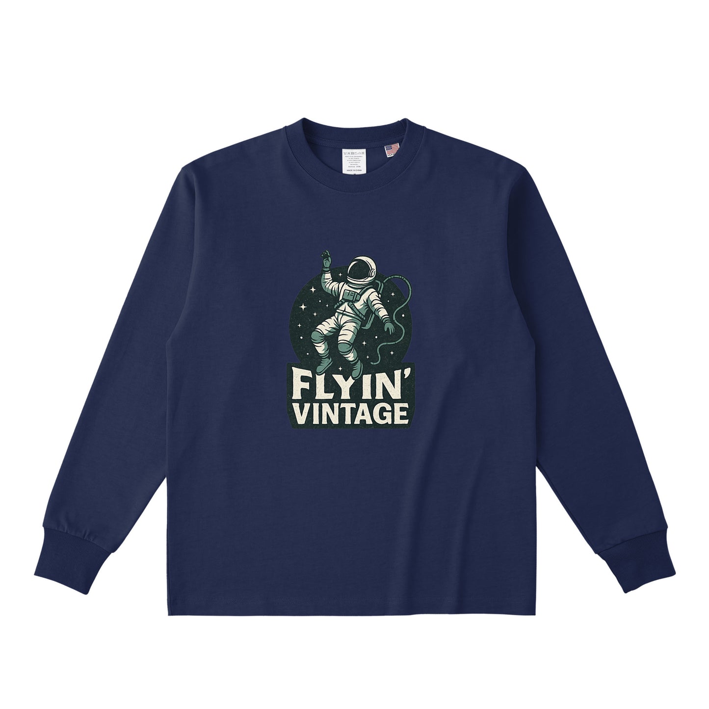 コットンロングスリーブTシャツ navy image