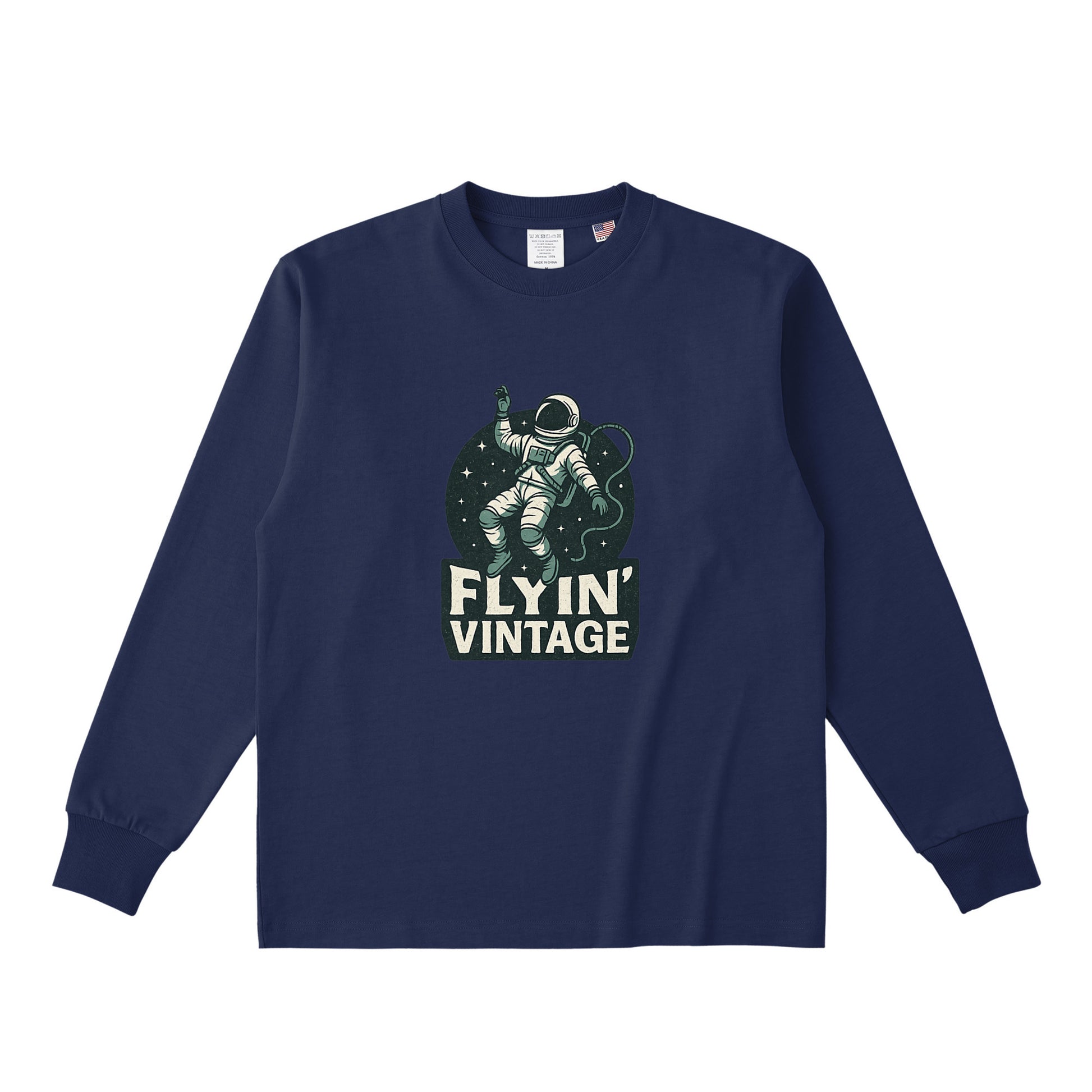 コットンロングスリーブTシャツ navy image